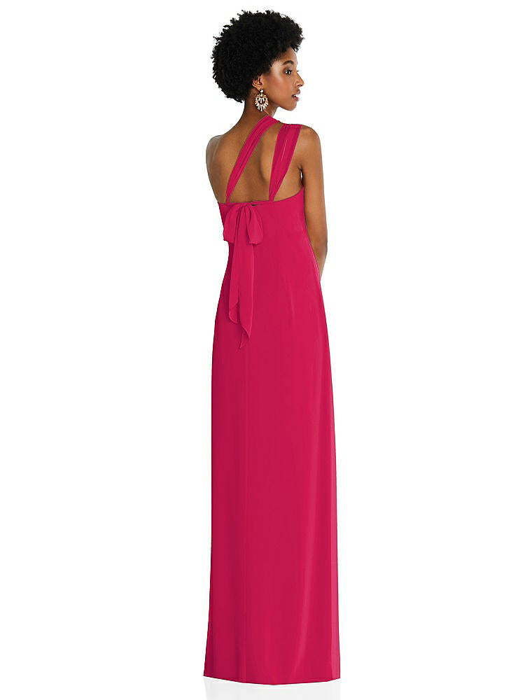 【NEW】【STYLE: 3109】ドレープ シフォン grecian 列 ガウン コンバーチブル ストラップ【COLOR: Vivid Pink】【SIZE: 00-30W】