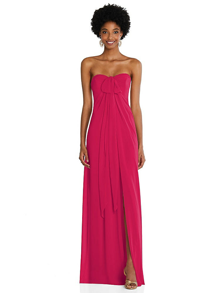 【NEW】【STYLE: 3109】ドレープ シフォン grecian 列 ガウン コンバーチブル ストラップ【COLOR: Vivid Pink】【SIZE: 00-30W】