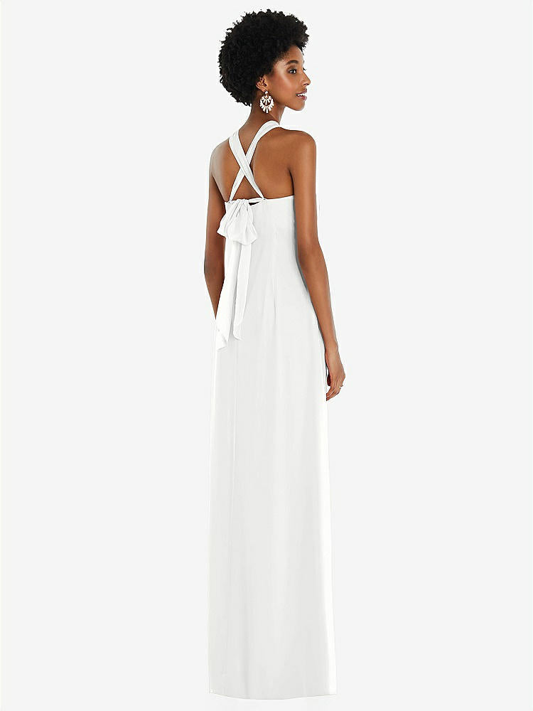 【NEW】【STYLE: 3109】ドレープ シフォン grecian 列 ガウン コンバーチブル ストラップ【COLOR: White】【SIZE: 00-30W】