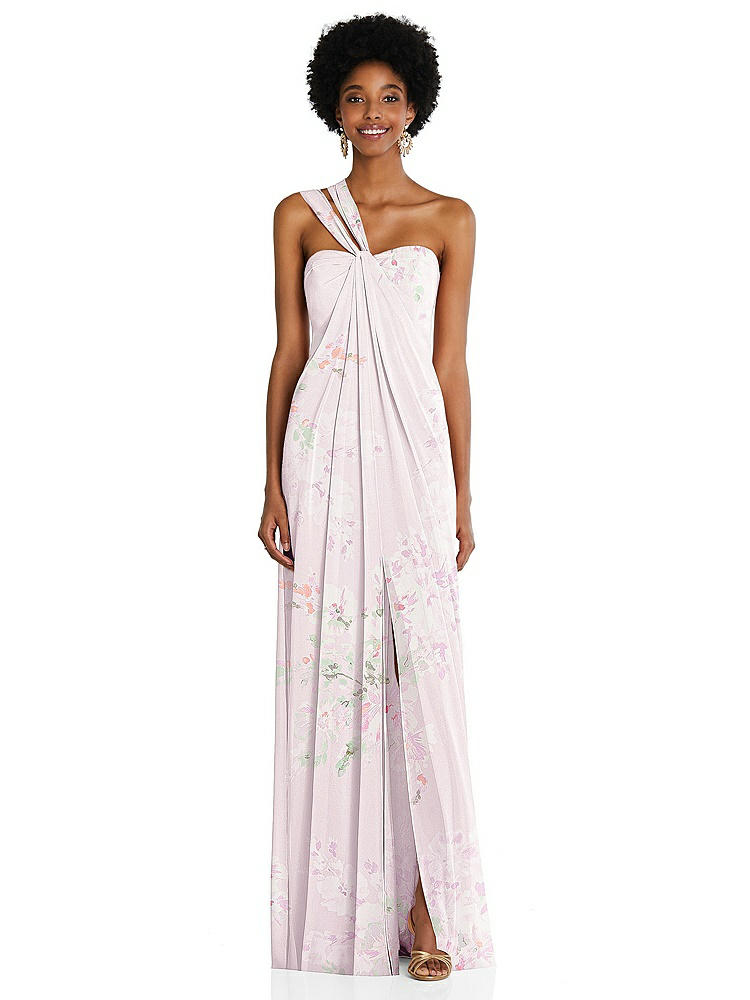 【NEW】【STYLE: 3109】ドレープ シフォン grecian 列 ガウン コンバーチブル ストラップ【COLOR: Watercolor Print】【SIZE: 00-30W】