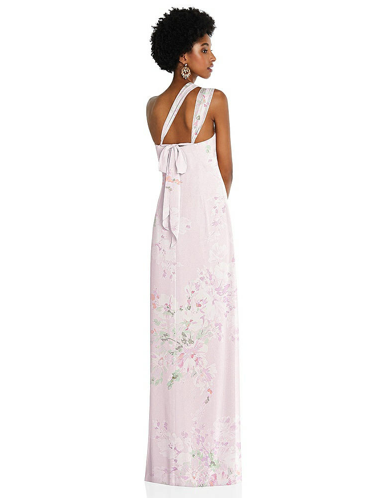 【NEW】【STYLE: 3109】ドレープ シフォン grecian 列 ガウン コンバーチブル ストラップ【COLOR: Watercolor Print】【SIZE: 00-30W】