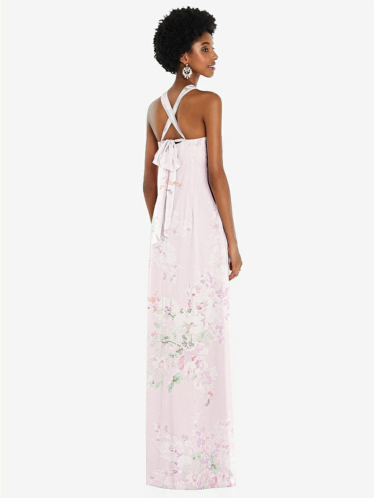 【NEW】【STYLE: 3109】ドレープ シフォン grecian 列 ガウン コンバーチブル ストラップ【COLOR: Watercolor Print】【SIZE: 00-30W】