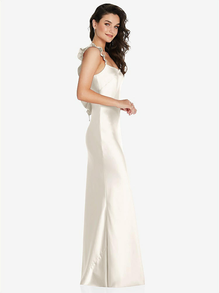 【NEW】【STYLE: 8219】フリル トリミング オープンバック マキシ スリップ ドレス【COLOR: Ivory】【SIZE: 00-30W】