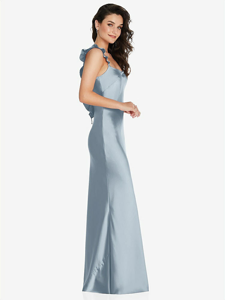 【NEW】【STYLE: 8219】フリル トリミング オープンバック マキシ スリップ ドレス【COLOR: Mist】【SIZE: 00-30W】