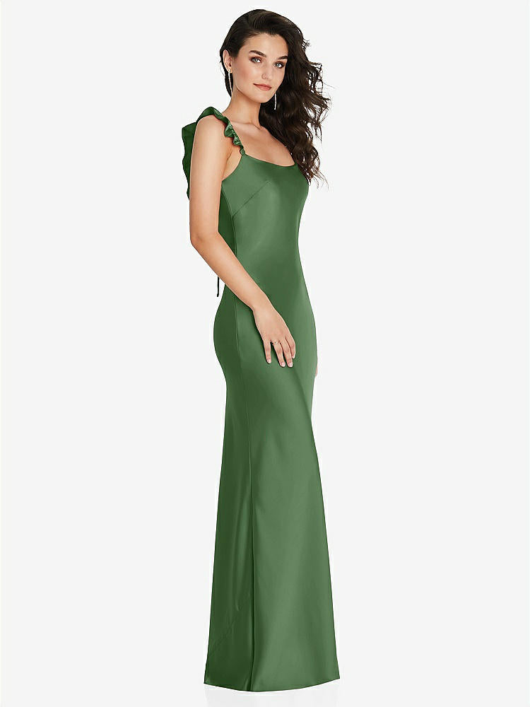 【NEW】【STYLE: 8219】フリル トリミング オープンバック マキシ スリップ ドレス【COLOR: Vineyard Green】【SIZE: 00-30W】