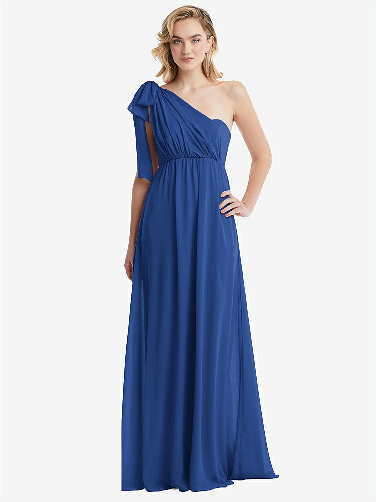 【NEW】【STYLE: TH095】エンパイア ウエスト シャイレッド スカート コンバーチブル サッシ ネクタイ マキシ ドレス【COLOR: Classic Blue】【SIZE: 00-30W】
