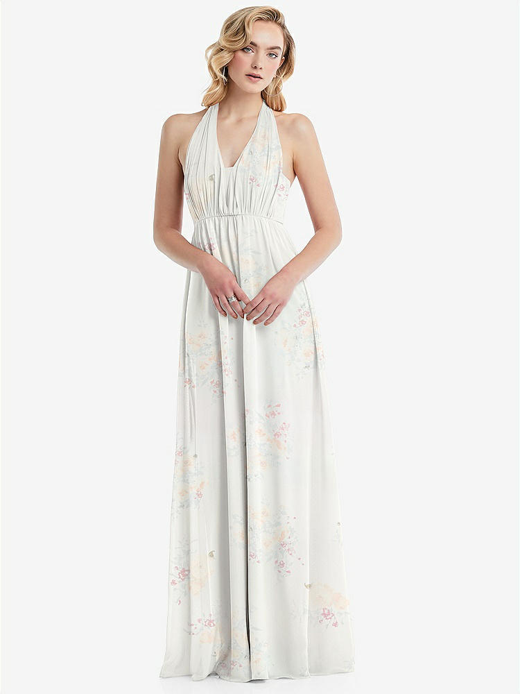 【NEW】【STYLE: TH095】エンパイア ウエスト シャイレッド スカート コンバーチブル サッシ ネクタイ マキシ ドレス【COLOR: Spring Fling】【SIZE: 00-30W】