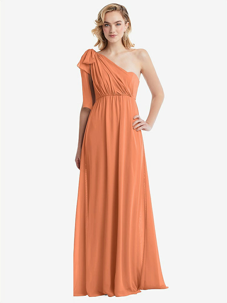 【NEW】【STYLE: TH095】エンパイア ウエスト シャイレッド スカート コンバーチブル サッシ ネクタイ マキシ ドレス【COLOR: Sweet Melon】【SIZE: 00-30W】