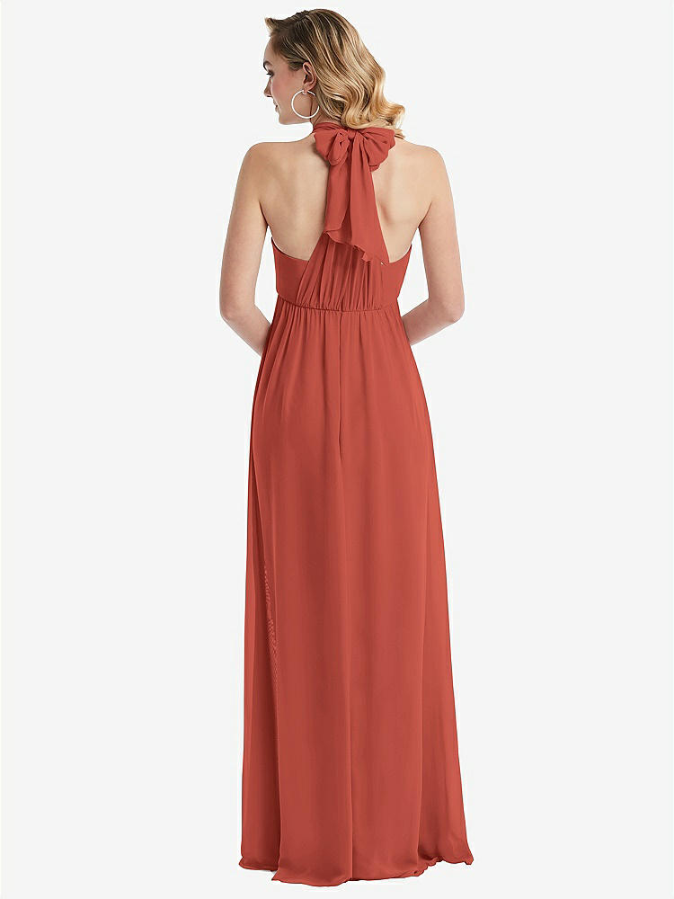 【NEW】【STYLE: TH095】エンパイア ウエスト シャイレッド スカート コンバーチブル サッシ ネクタイ マキシ ドレス【COLOR: Amber Sunset】【SIZE: 00-30W】