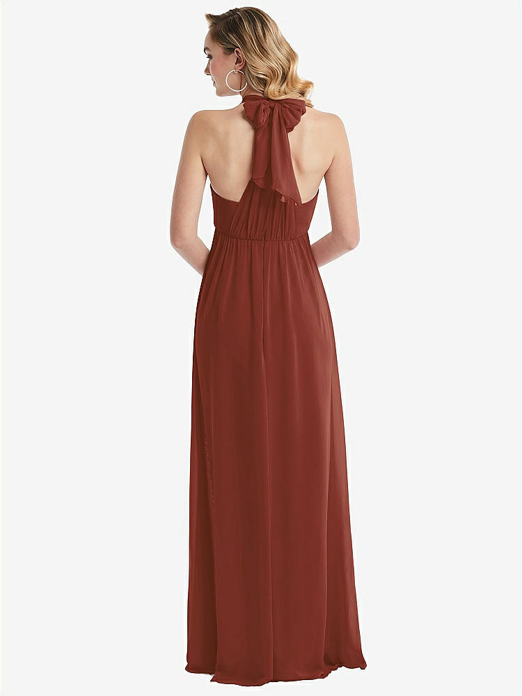 【NEW】【STYLE: TH095】エンパイア ウエスト シャイレッド スカート コンバーチブル サッシ ネクタイ マキシ ドレス【COLOR: Auburn Moon】【SIZE: 00-30W】