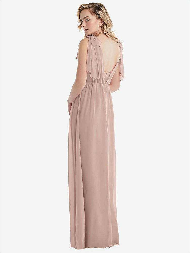 【NEW】【STYLE: TH095】エンパイア ウエスト シャイレッド スカート コンバーチブル サッシ ネクタイ マキシ ドレス【COLOR: Bliss】【SIZE: 00-30W】