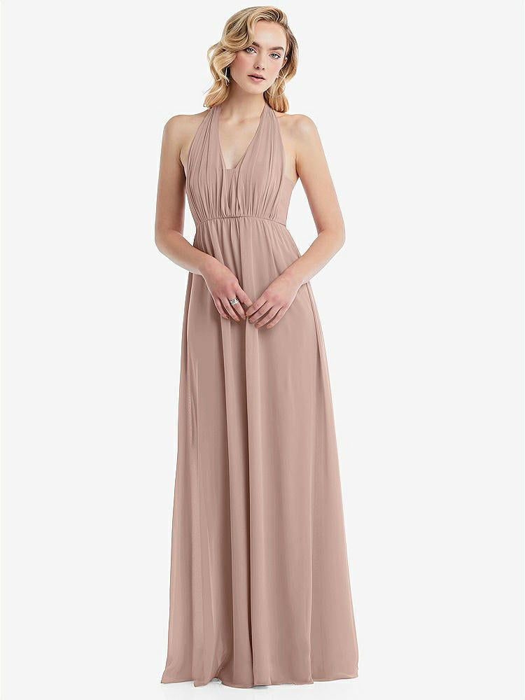 【NEW】【STYLE: TH095】エンパイア ウエスト シャイレッド スカート コンバーチブル サッシ ネクタイ マキシ ドレス【COLOR: Bliss】【SIZE: 00-30W】