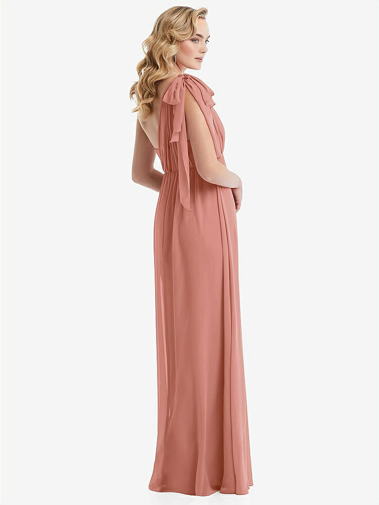 【NEW】【STYLE: TH095】エンパイア ウエスト シャイレッド スカート コンバーチブル サッシ ネクタイ マキシ ドレス【COLOR: Desert Rose】【SIZE: 00-30W】