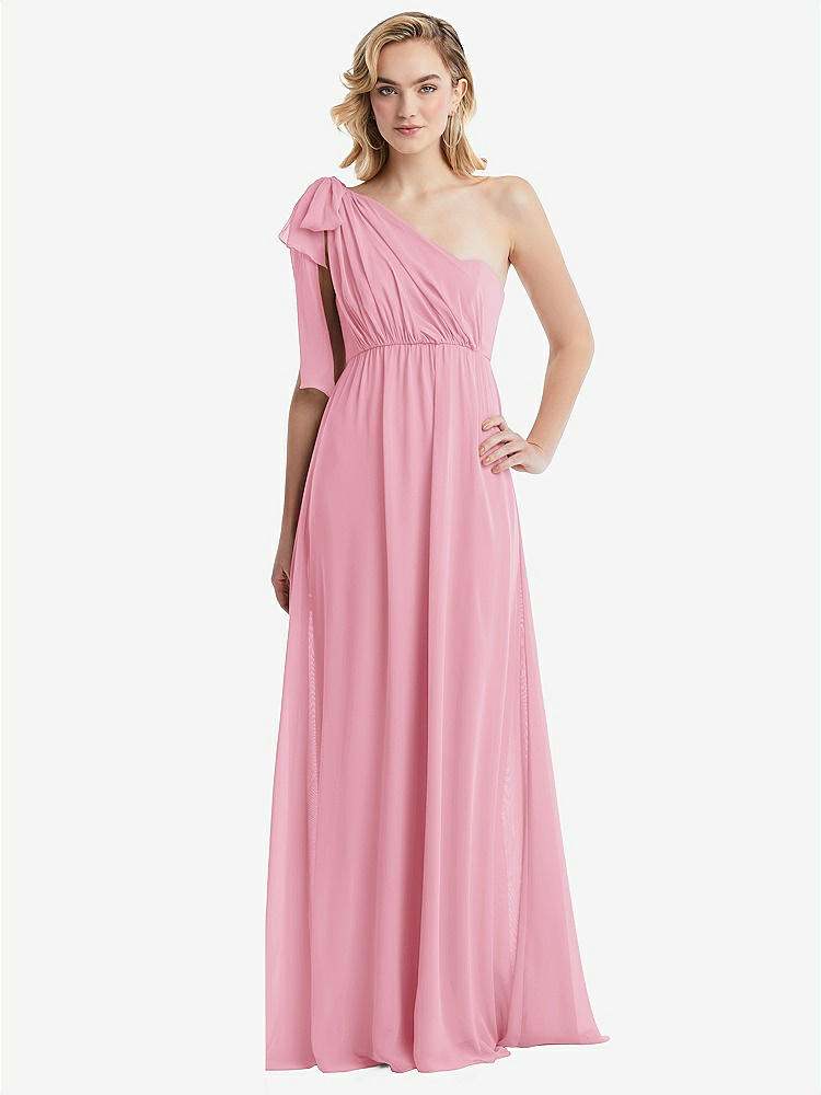 【NEW】【STYLE: TH095】エンパイア ウエスト シャイレッド スカート コンバーチブル サッシ ネクタイ マキシ ドレス【COLOR: Peony Pink】【SIZE: 00-30W】