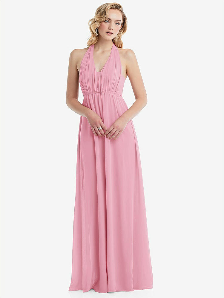 【NEW】【STYLE: TH095】エンパイア ウエスト シャイレッド スカート コンバーチブル サッシ ネクタイ マキシ ドレス【COLOR: Peony Pink】【SIZE: 00-30W】