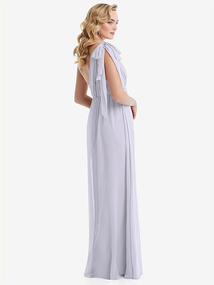 【STYLE: TH095】Empire Waist Shirred Skirt Convertible Sash Tie Maxi Dress【COLOR: Silver Dove】