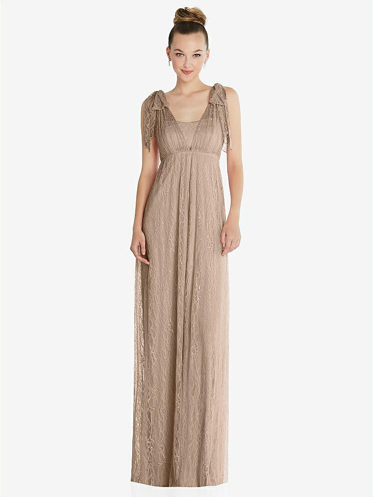 【STYLE: TH096】Empire Waist Convertible Sash Tie Lace Maxi Dress【COLOR: Topaz】
