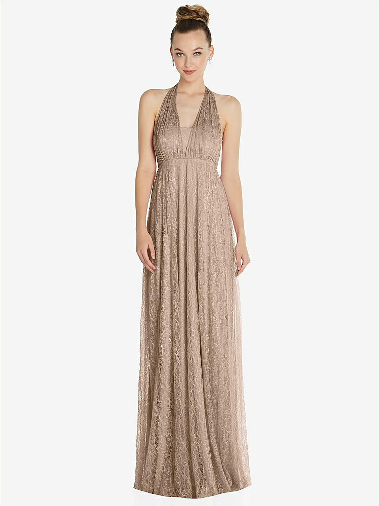 【STYLE: TH096】Empire Waist Convertible Sash Tie Lace Maxi Dress【COLOR: Topaz】