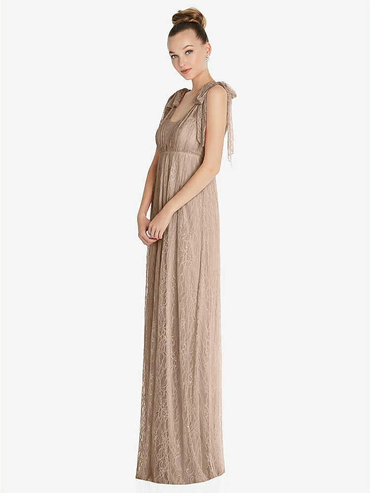 【STYLE: TH096】Empire Waist Convertible Sash Tie Lace Maxi Dress【COLOR: Topaz】