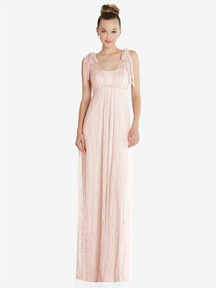 【STYLE: TH096】Empire Waist Convertible Sash Tie Lace Maxi Dress【COLOR: Blush】