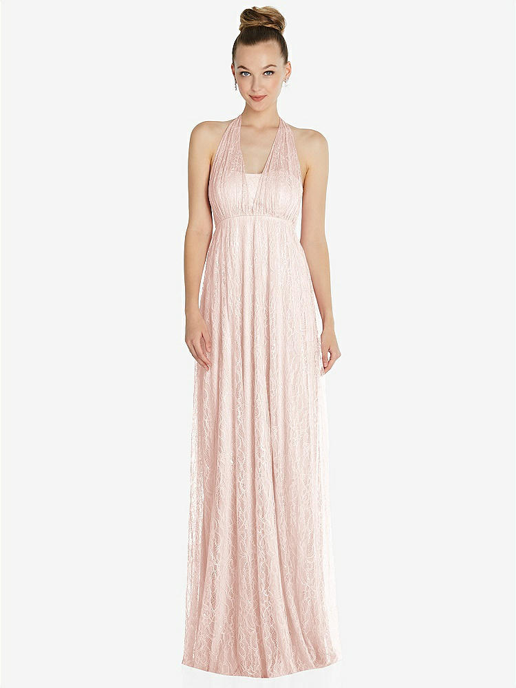 【STYLE: TH096】Empire Waist Convertible Sash Tie Lace Maxi Dress【COLOR: Blush】