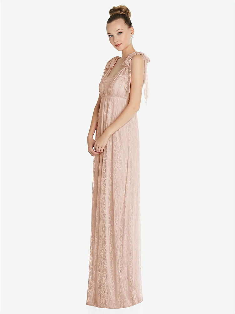 【STYLE: TH096】Empire Waist Convertible Sash Tie Lace Maxi Dress【COLOR: Cameo】