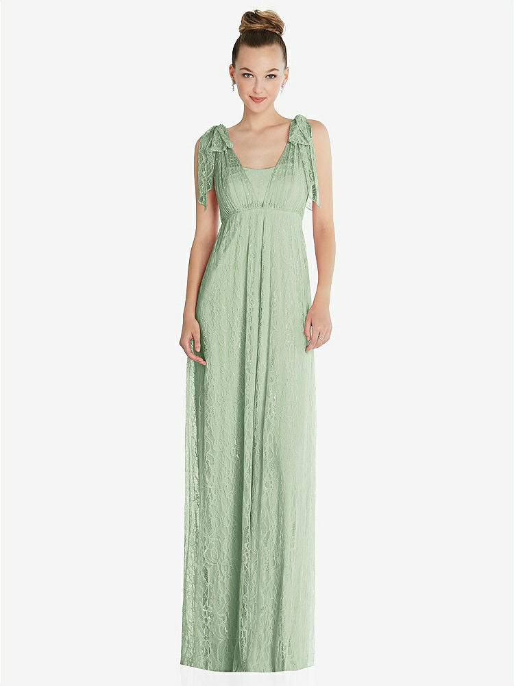【STYLE: TH096】Empire Waist Convertible Sash Tie Lace Maxi Dress【COLOR: Celadon】