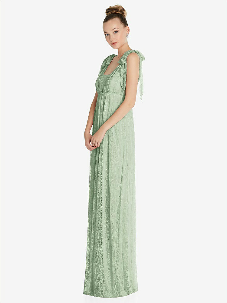 【STYLE: TH096】Empire Waist Convertible Sash Tie Lace Maxi Dress【COLOR: Celadon】