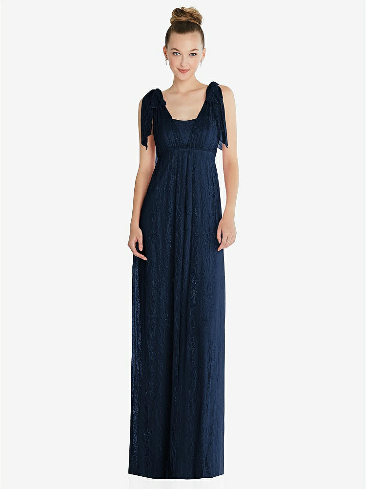 【STYLE: TH096】Empire Waist Convertible Sash Tie Lace Maxi Dress【COLOR: Midnight Navy】