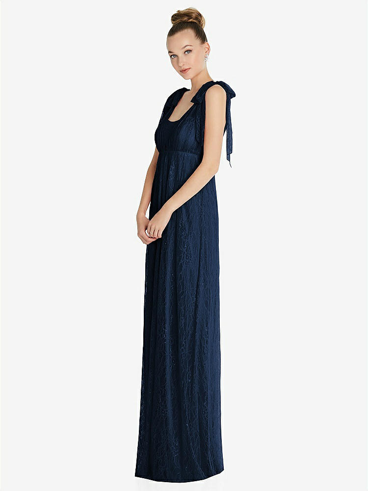 【STYLE: TH096】Empire Waist Convertible Sash Tie Lace Maxi Dress【COLOR: Midnight Navy】