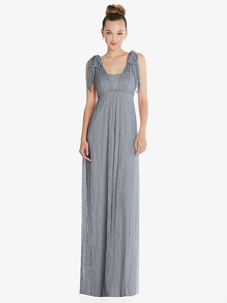 【STYLE: TH096】Empire Waist Convertible Sash Tie Lace Maxi Dress【COLOR: Platinum】