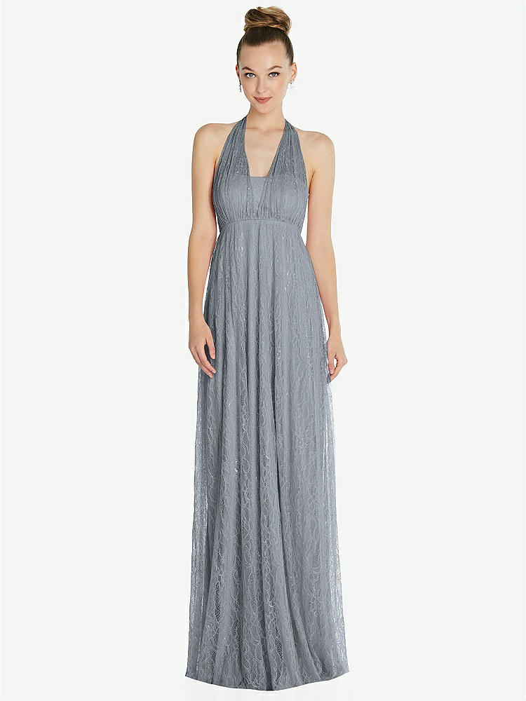 【STYLE: TH096】Empire Waist Convertible Sash Tie Lace Maxi Dress【COLOR: Platinum】