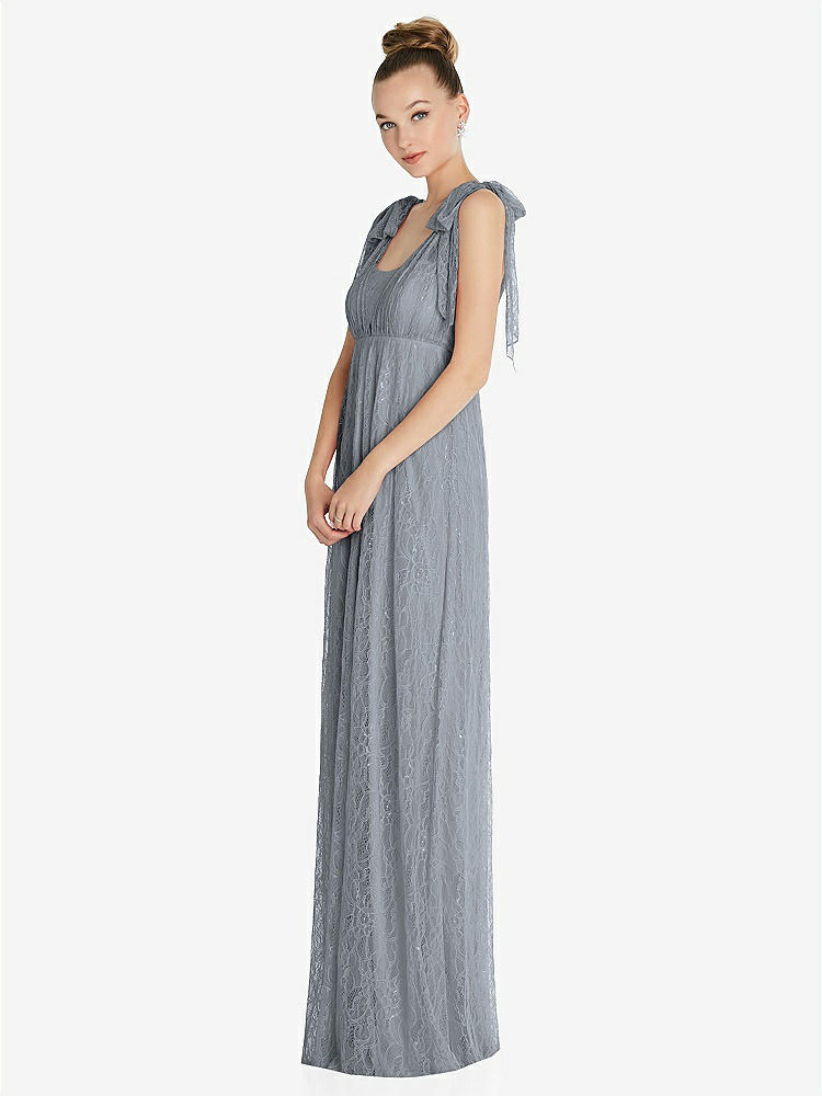 【STYLE: TH096】Empire Waist Convertible Sash Tie Lace Maxi Dress【COLOR: Platinum】