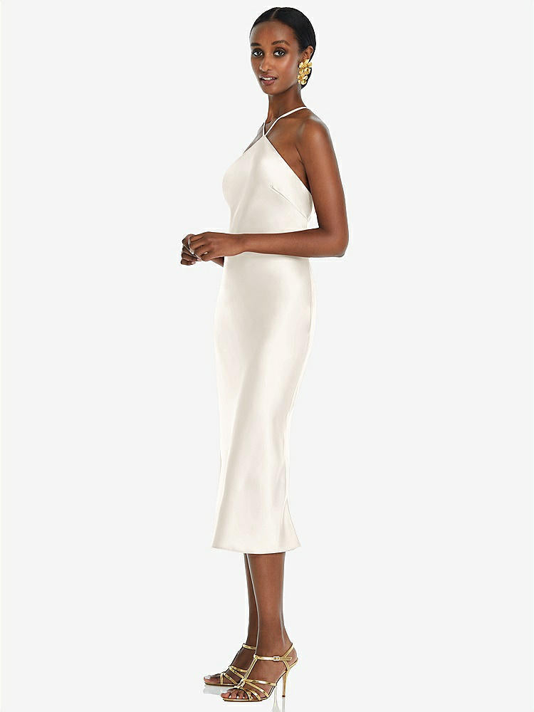 【NEW】【STYLE: LB040】ダイヤモンド ホルター バイアス MIDI スリップ ドレス コンバーチブル ストラップ【COLOR: Ivory】【SIZE: 00-30W】