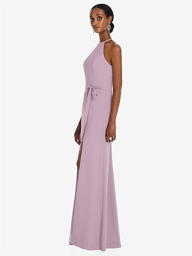 【STYLE: 3092】Halter Criss Cross Cutout Back Maxi Dress【COLOR: Suede Rose】