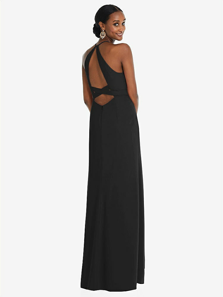 【STYLE: 3092】Halter Criss Cross Cutout Back Maxi Dress【COLOR: Black】