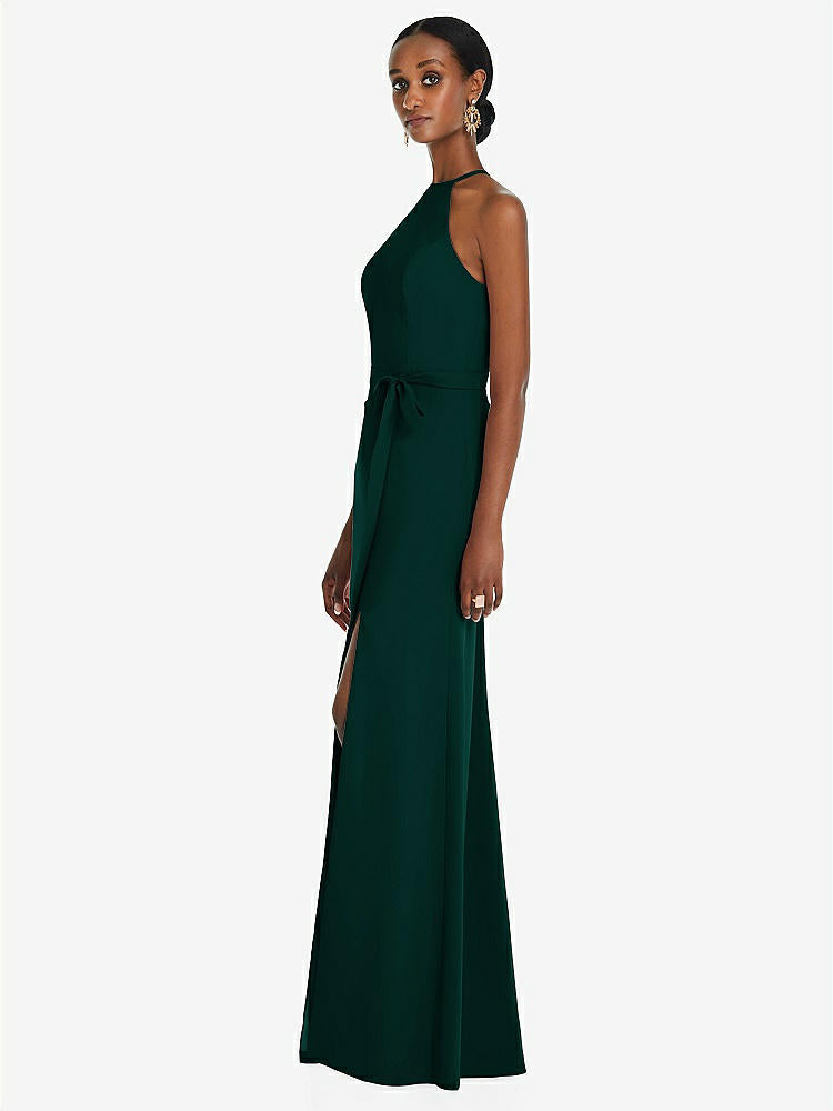 【STYLE: 3092】Halter Criss Cross Cutout Back Maxi Dress【COLOR: Evergreen】