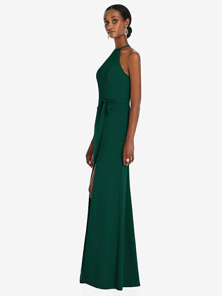 【STYLE: 3092】Halter Criss Cross Cutout Back Maxi Dress【COLOR: Hunter Green】