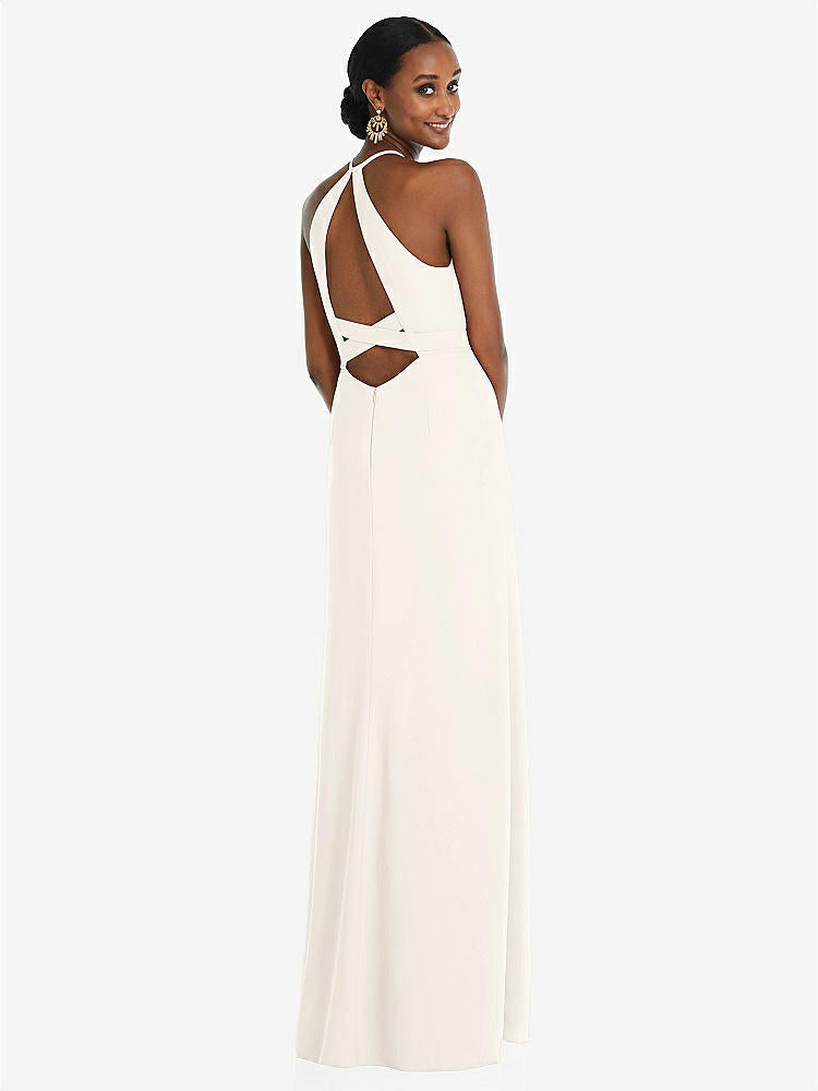 【STYLE: 3092】Halter Criss Cross Cutout Back Maxi Dress【COLOR: Ivory】
