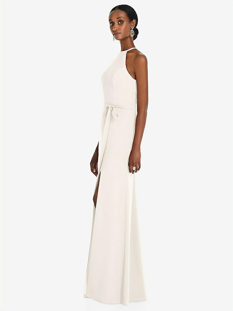 【STYLE: 3092】Halter Criss Cross Cutout Back Maxi Dress【COLOR: Ivory】
