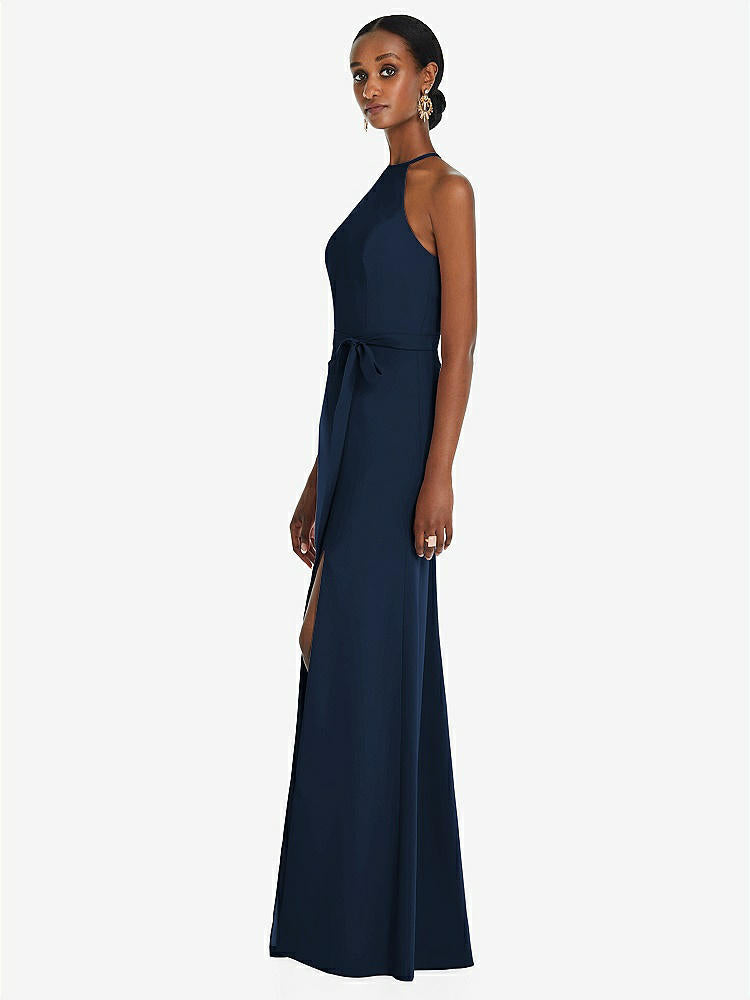 【STYLE: 3092】Halter Criss Cross Cutout Back Maxi Dress【COLOR: Midnight Navy】