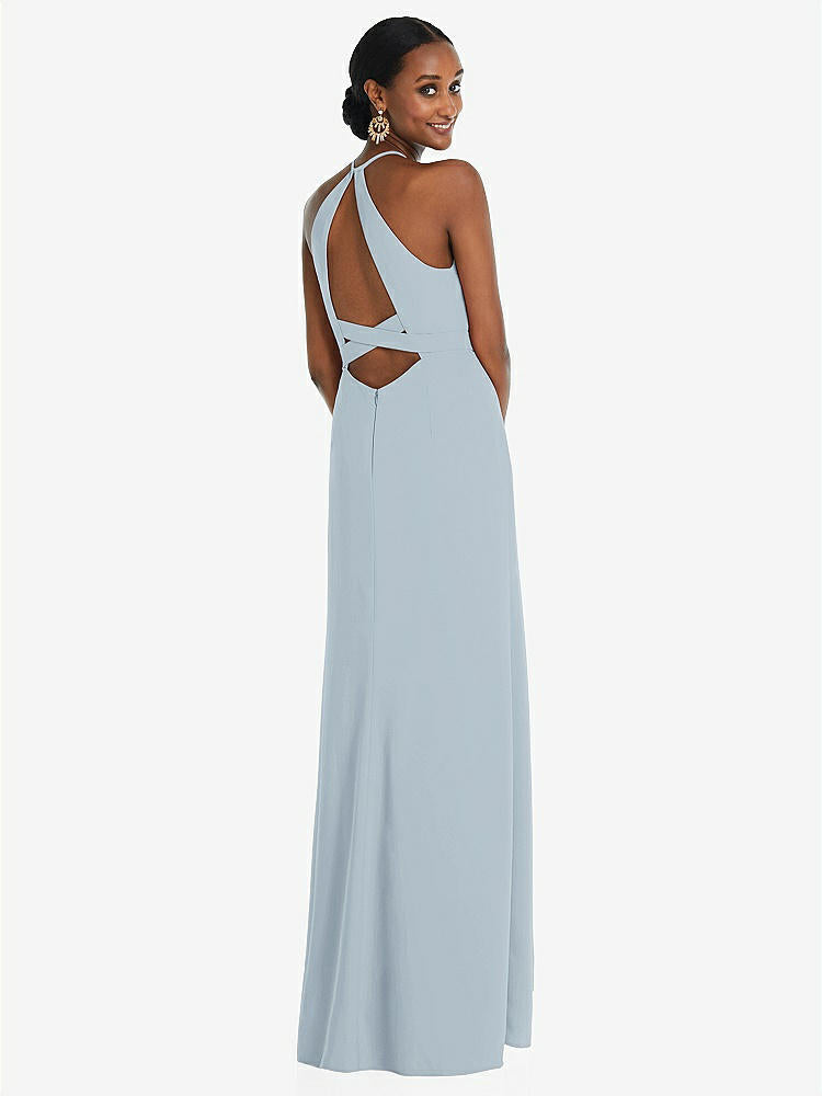 【STYLE: 3092】Halter Criss Cross Cutout Back Maxi Dress【COLOR: Mist】