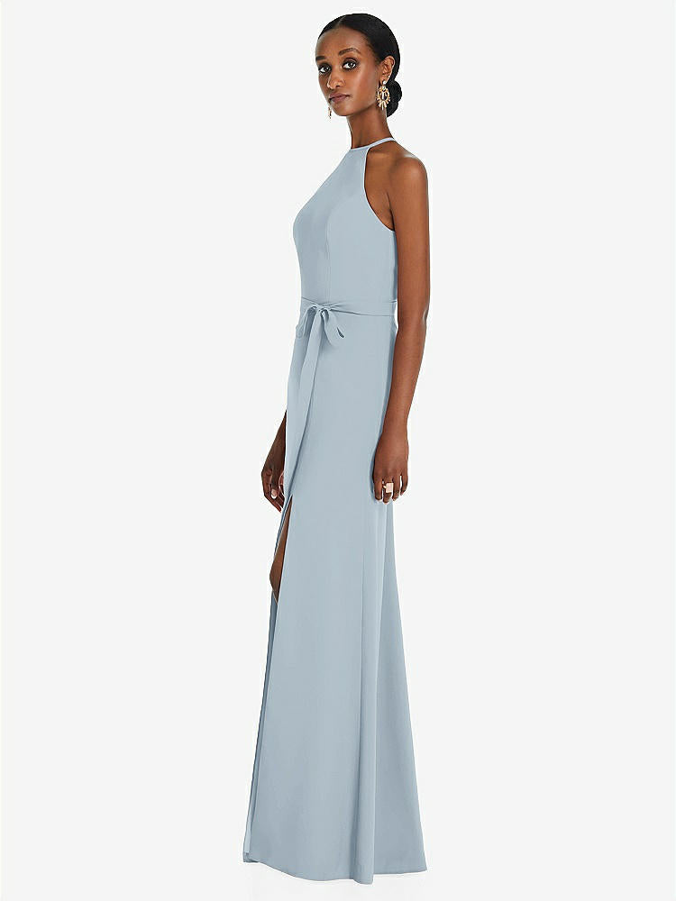 【STYLE: 3092】Halter Criss Cross Cutout Back Maxi Dress【COLOR: Mist】