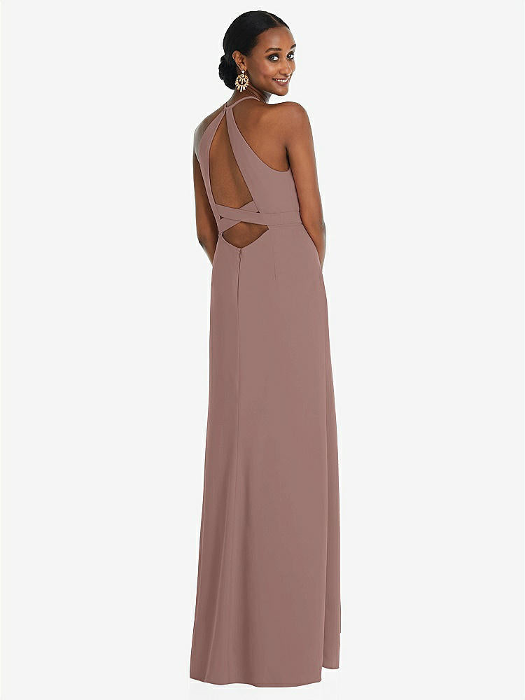 【STYLE: 3092】Halter Criss Cross Cutout Back Maxi Dress【COLOR: Sienna】