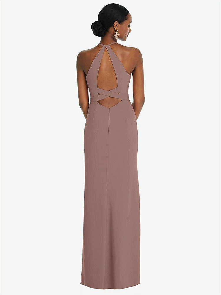 【STYLE: 3092】Halter Criss Cross Cutout Back Maxi Dress【COLOR: Sienna】