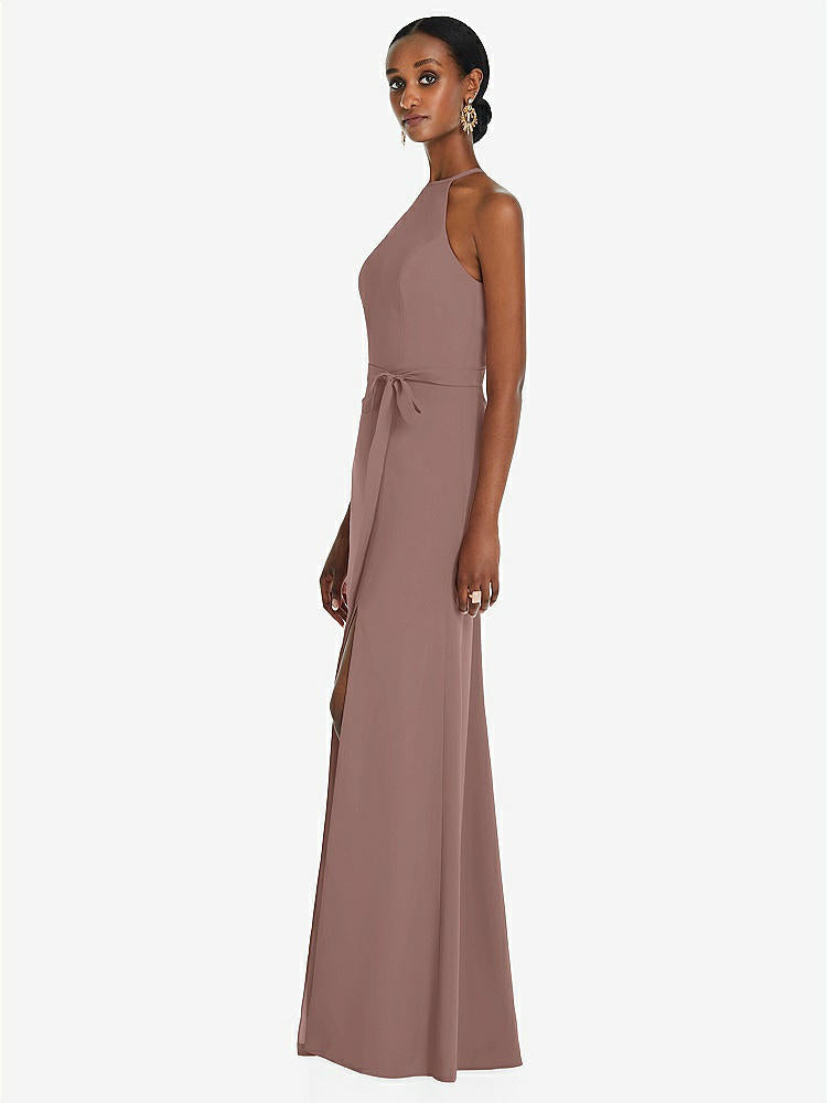 【STYLE: 3092】Halter Criss Cross Cutout Back Maxi Dress【COLOR: Sienna】