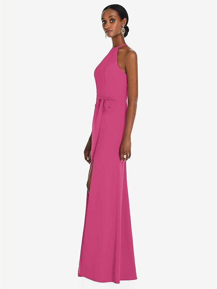 【STYLE: 3092】Halter Criss Cross Cutout Back Maxi Dress【COLOR: Tea Rose】