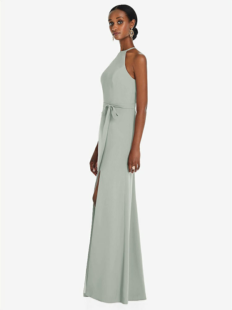 【STYLE: 3092】Halter Criss Cross Cutout Back Maxi Dress【COLOR: Willow Green】