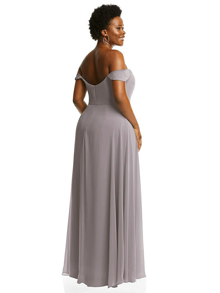 【NEW】【STYLE: 1560】オフショルダー バスク 首 マキシ ドレス フラウンス 袖【COLOR: Cashmere Gray】【SIZE: 00-30W】