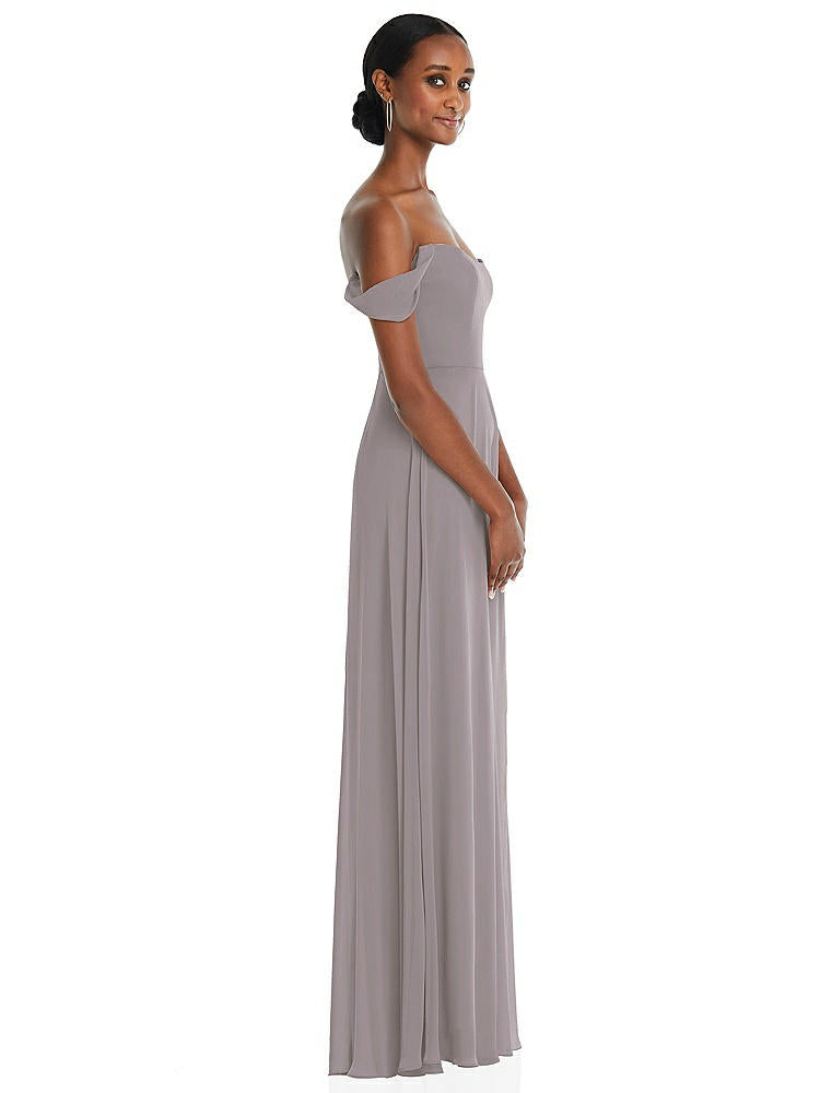 【NEW】【STYLE: 1560】オフショルダー バスク 首 マキシ ドレス フラウンス 袖【COLOR: Cashmere Gray】【SIZE: 00-30W】